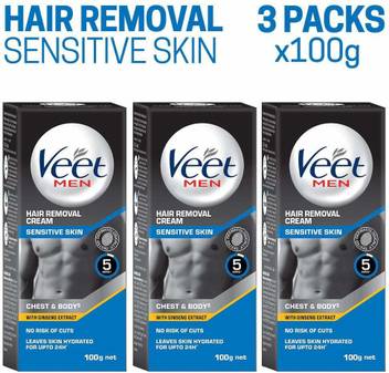 Veet Hair Removal Cream For Men Sensitive Skin 100g Each Pack