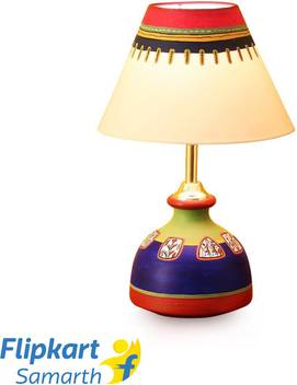 Craftbell Warli In Light Hand Painted Flat Matki Shaped Table