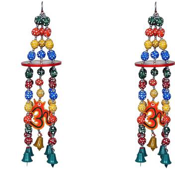 Pingaksh Crafty Collection Pair Of Om Jhumar Door Hanging Mandir