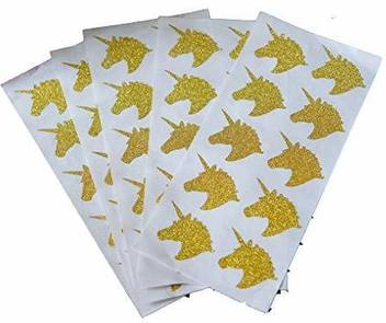 Kate Jake Set Of 50 Unicorn Stickers Gold Unicorn Stickers