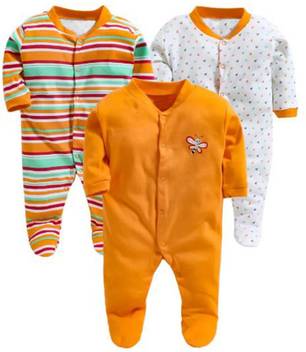 Eio Baby Boys Baby Girls Orange Sleepsuit Buy Eio Baby Boys