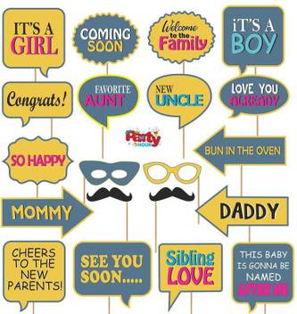 Party Hour Baby Shower Theme Photobooth Props Pack Of 20 Photo