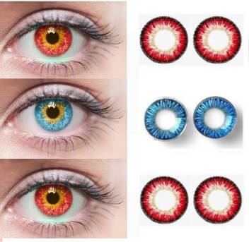 Naturepathic Best Deal Zero Power Eye Contact Lens Red Blue Color Monthly 0 Colored Contact Lenses Pack Of 3 Monthly Price In India Buy Naturepathic Best Deal