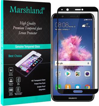 marshland tempered glass guard for huawei p smart full glue full screen cover protector black 9h hardness screen protector edge to edge anti scratch