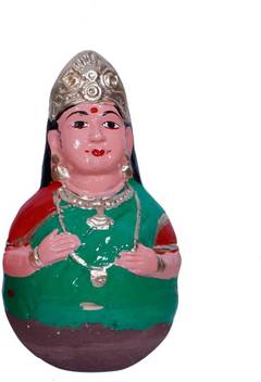 Radha Krishna Arts Clay Made Tanjore Thalaiyatti Doll Decorative