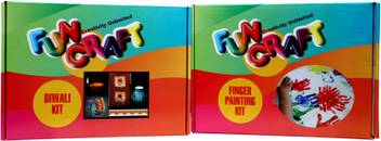 Fun Craft Diy Learning Activity Box Combo Of 2 Sets Diwali Kit And Finger Painting Kit Diy Learning Activity Box Combo Of 2 Sets Diwali Kit And Finger Painting Kit