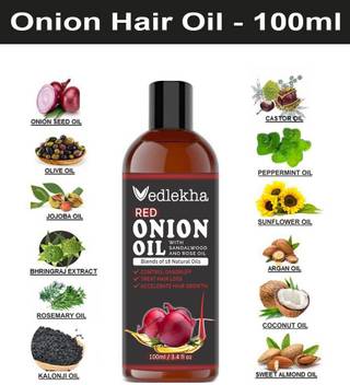 Vedlekha Red Onion Oil With Sandalwood Rose Oil For Hair