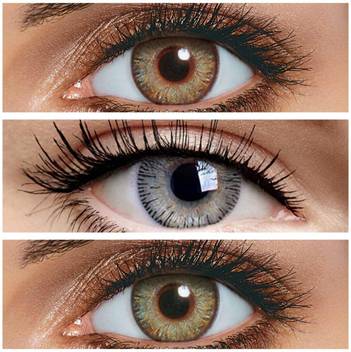 Optify 3 Pair Grey Hazel Blue Colored Contact Lens Monthly Price