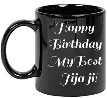 Juvixbuy Printed Happy Birthday My Best Jija Ji Quotes Black