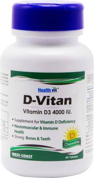 Healthvit D Vitan Vitamin D3 4000 Iu Chewable 60 Tablets Price In India Buy Healthvit D Vitan Vitamin D3 4000 Iu Chewable 60 Tablets Online At Flipkart Com