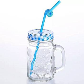 Knock And Book Mason Jars With Handle And Straw For Drinking Coffee Milk Shake Etc Glass Mug Price In India Buy Knock And Book Mason Jars With Handle And Straw For