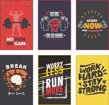 Combo Pack Of 6 Hd Motivational Wall Poster Gym Motivational Poster Inspirational Quotes 300gsm Thick Paper Gloss Laminated Photographic Paper Quotes Motivation Decorative Educational Personalities Posters In India