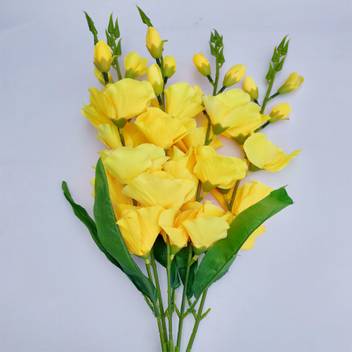 Artificial Hub Yellow Gladiolus Flower Bunch With 5 Stick Yellow Orchids Artificial Flower Price In India Buy Artificial Hub Yellow Gladiolus Flower Bunch With 5 Stick Yellow Orchids Artificial Flower Online