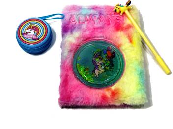 Crazycute Unicorn Fur Dairy Unicorn Pouch Unicorn Pen A5 Diary
