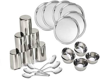 King International Pack Of 24 Stainless Steel Dinner Set Price In India Buy King International Pack Of 24 Stainless Steel Dinner Set Online At Flipkart Com