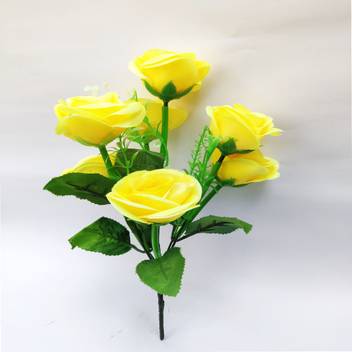 Artificial Hub Yellow Kali Roses Flower Yellow Rose Artificial Flower Price In India Buy Artificial Hub Yellow Kali Roses Flower Yellow Rose Artificial Flower Online At Flipkart Com