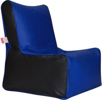 Comfybean Xl Clemenzo Chairs Black Blue Bean Bag Chair With Bean