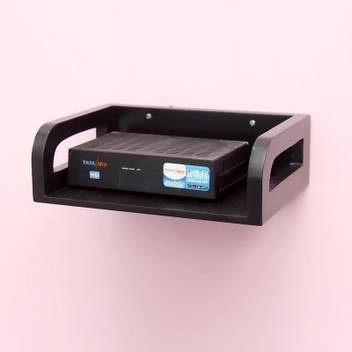 Shakti Trader Wood Set Top Box Stand Wall Mount Setup Box Holder Wall Shelf Classy Black Wooden Wall Shelf Price In India Buy Shakti Trader Wood Set Top Box Stand Wall