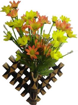 Casakrafts Handcrafted Traditional Wall Hanging Bamboo Flower Vase