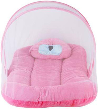 baby mattress with mosquito net and pillow
