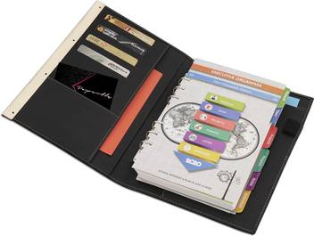 Paperlla Black Dated Organizer Diary Elegant Faux Leather Desk