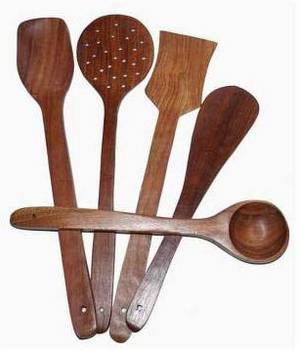 Nupremo Eco Friendly Cooking Utensils Set 5 Bamboo Wooden Serving Spoons Natural Nonstick Hard Wood And