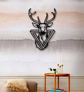 Gojeeva 3d Wall Art Deer Wall Decor 43 Color Black Suitable For