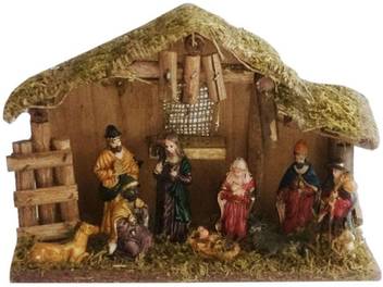 S K Bright Special 9 Figure Christmas Crib House For Home