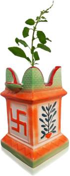 Sajao Ceramic Tulsi Pot For Home Multicolour Plant Container Set Price In India Buy Sajao Ceramic Tulsi Pot For Home Multicolour Plant Container Set Online At Flipkart Com