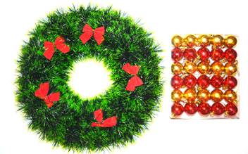 Onrr Collections 15 Inch Pine Green Wreath 4 5 Cm 30 Red Gold Balls Christmas Hanging Decorative Christmas Tree Decoration Pack Of 31 Hanging Ornaments Pack Of 31 Price In India Buy Onrr