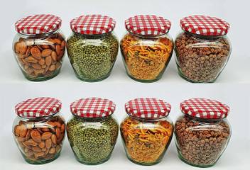 Avora Kitchen Storage Jar Container With Air Tight Red Checks