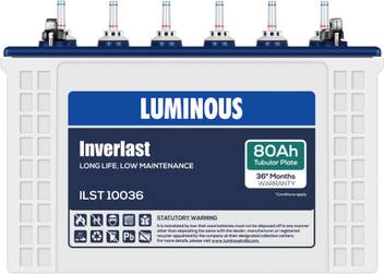 Luminous Inverlast Ilst10036 80ah Short Tubular Battery Tubular Inverter Battery Price In India Buy Luminous Inverlast Ilst10036 80ah Short Tubular Battery Tubular Inverter Battery Online At Flipkart Com