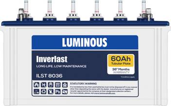 Luminous Inverlast Ilst8036 60ah Short Tubular Battery Tubular Inverter Battery Price In India Buy Luminous Inverlast Ilst8036 60ah Short Tubular Battery Tubular Inverter Battery Online At Flipkart Com