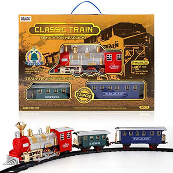 classic train set with smoke