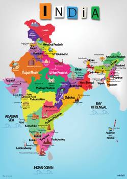 full size india map hd photo Monuments Depicted On A Map Cute Educational Poster For Kids full size india map hd photo
