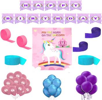 Krishvi Dreamz Unicorn Theme Happy Birthday Party Decoration Items