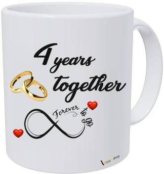Blinknshop Happy 4th Marriage Anniversary 4 Year Love Ceramic Mug