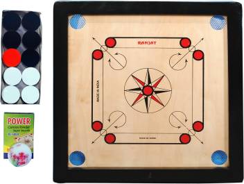 Rak Ranjay Small Carrom Board With Coins And Powder And Striker 20