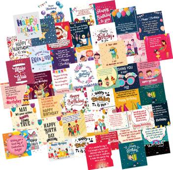 Oddclick Set Of 48 Birthday Cards For Explosion Box Or Other Diy