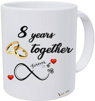 Blinknshop Happy 8th Marriage Anniversary 8 Year Love Ceramic Mug