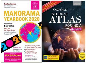 Combo Set Of Manorama Year Book 2020 Oxford Student Atlas 2020