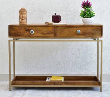 Samdecors Solid Wood 2 Drawer With Tray At Bottom Alex Console