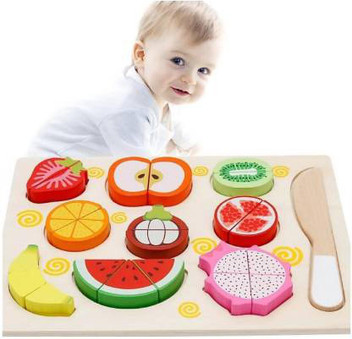wooden fruit chopping set