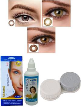 V Flex Brown Hazel Honey Colored 3 Pairs Soft Contact Lens 0