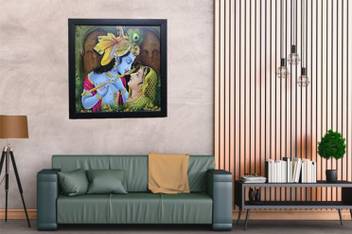 Sheshagun Beautiful Radha Krishna Framed Wall Art Paintings For