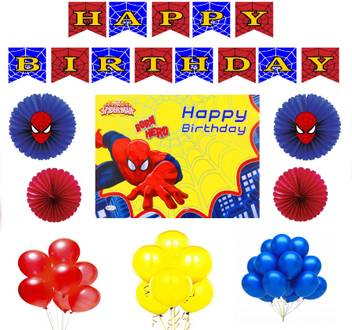 Krishvi Dreamz Spiderman Theme Birthday Party Decoration Items For