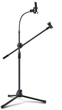 Techtest Microphone Stand With Mobile Holder For Singing Voice Recording Adjustable Mic Stand Studio Floor Type