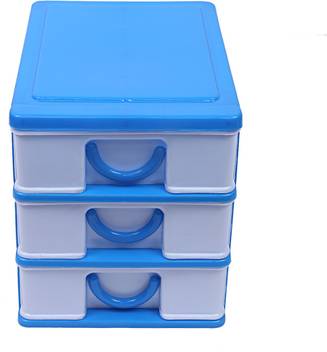 Kuber Industries Plastic Three Layer Drawer Storage Cabinet Box