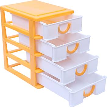 Kuber Industries Plastic Four Layer Drawer Storage Cabinet Box