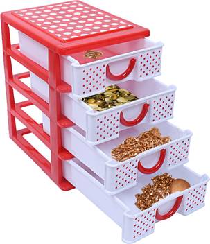 Kuber Industries Plastic 2 Pieces Four Layer Drawer Storage Cabinet Box Green Red Ctktc13069 Plastic Free Standing Cabinet Price In India Buy Kuber Industries Plastic 2 Pieces Four Layer Drawer Storage